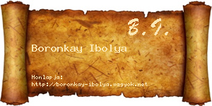 Boronkay Ibolya névjegykártya