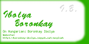 ibolya boronkay business card